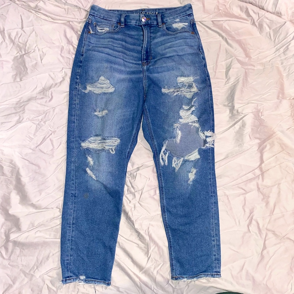 AE Stretch Ripped Curvy Mom Jean